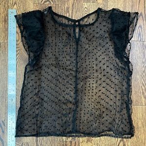 Polka dot tulle see through top